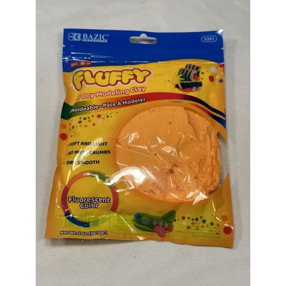 fluffy air dry modeling clay for kids 2 OZ ORANGE - Picture 1 of 2